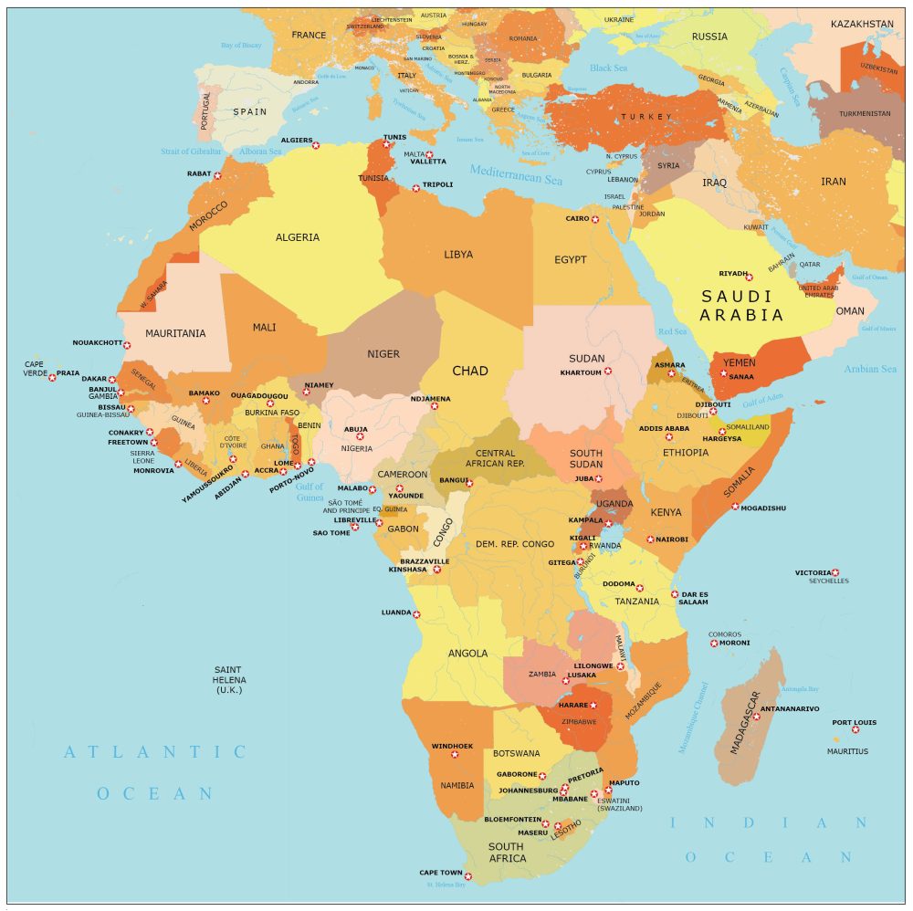 World Map Image With Countries Name And Capital Cities - Infoupdate.org