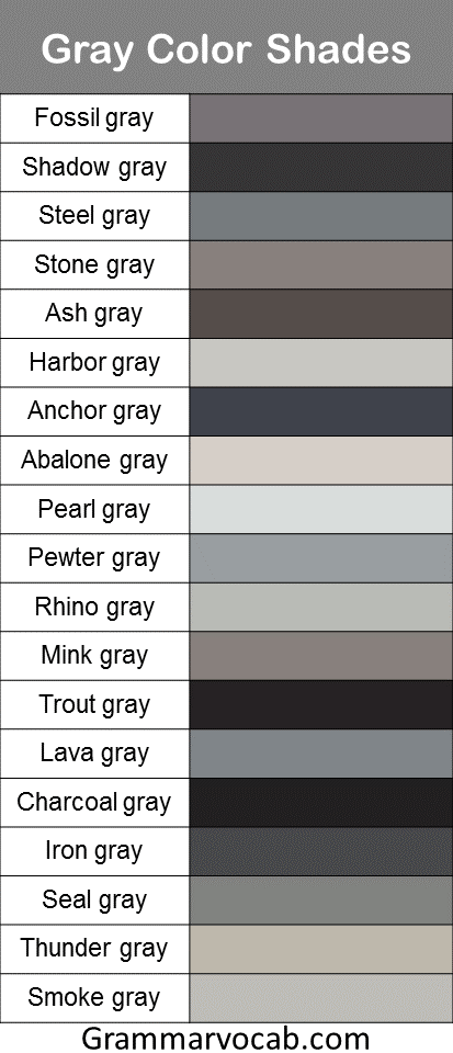 228 Shades Of Gray Color (Names, HEX, RGB, CMYK Codes) –, 45% OFF