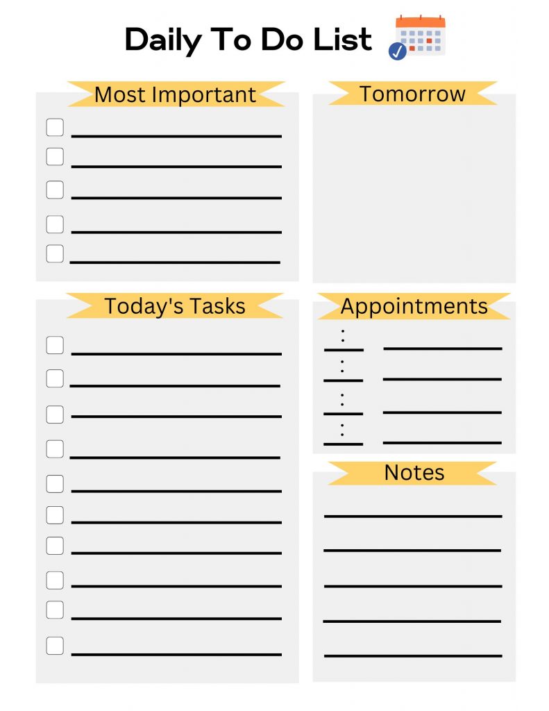 Daily To Do List Template For Word