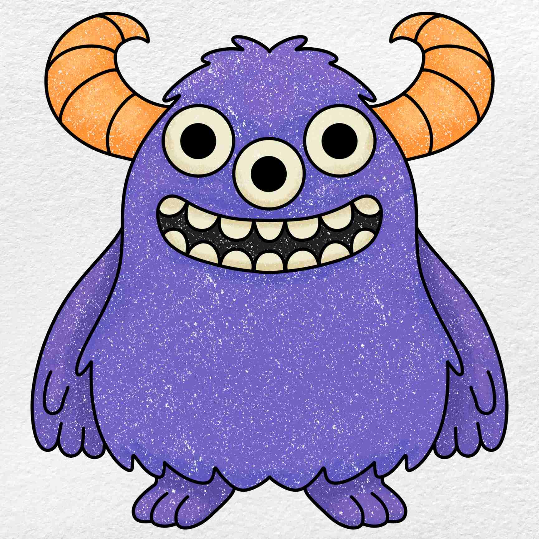 How to Draw a Cartoon Monster - HelloArtsy
