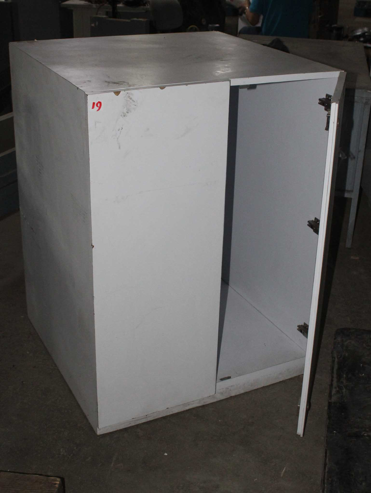 Wooden Office Table And Laminated Storage Cabinet (2 Units) - Wooden Office Table And Laminated...