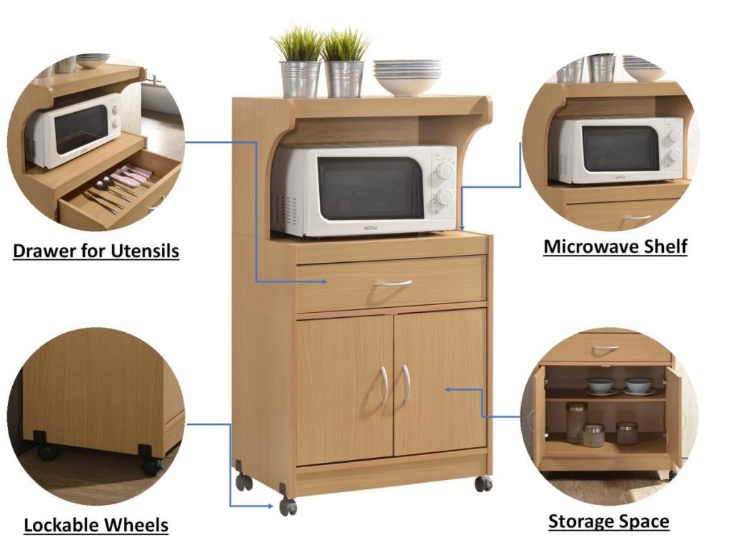 Hodedah Microwave Kitchen Cart – HODEDAH