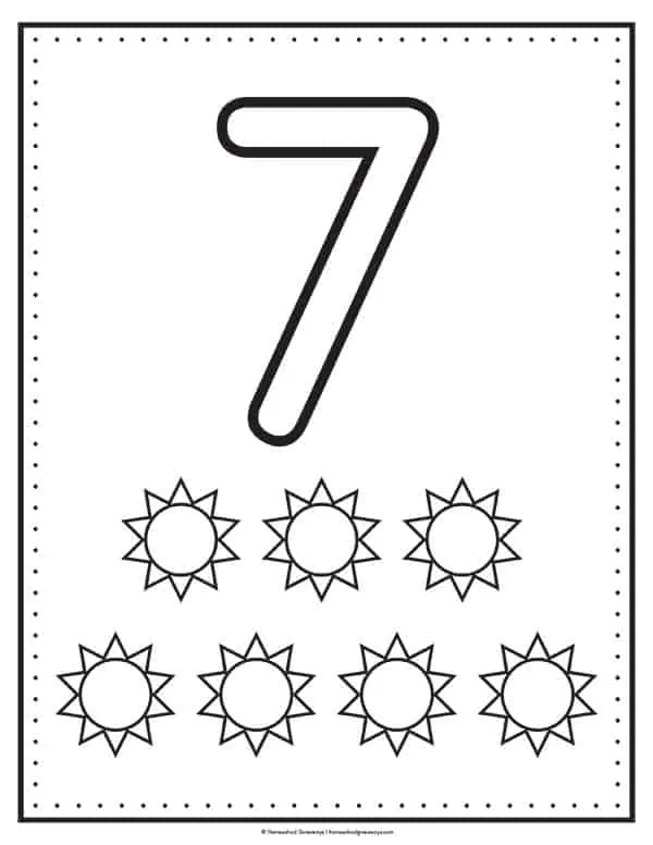 Seven Coloring Page