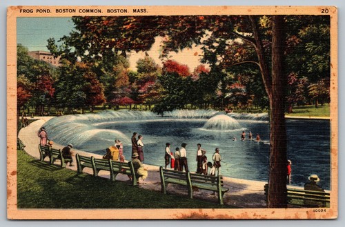 Postcard Frog Pond Boston Common Boston, Massachusetts E4 | eBay
