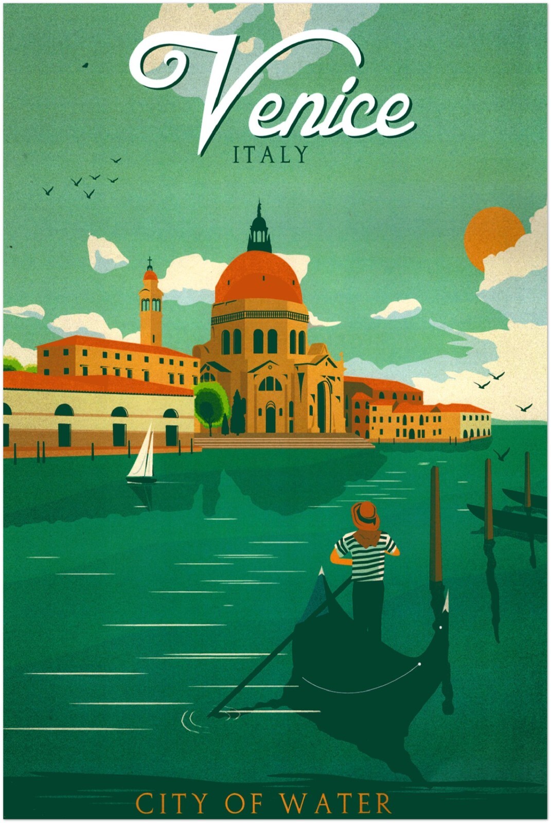 Travel Posters Venice - Italy City of Water Travel Poster, Retro, Vintage Poster | eBay