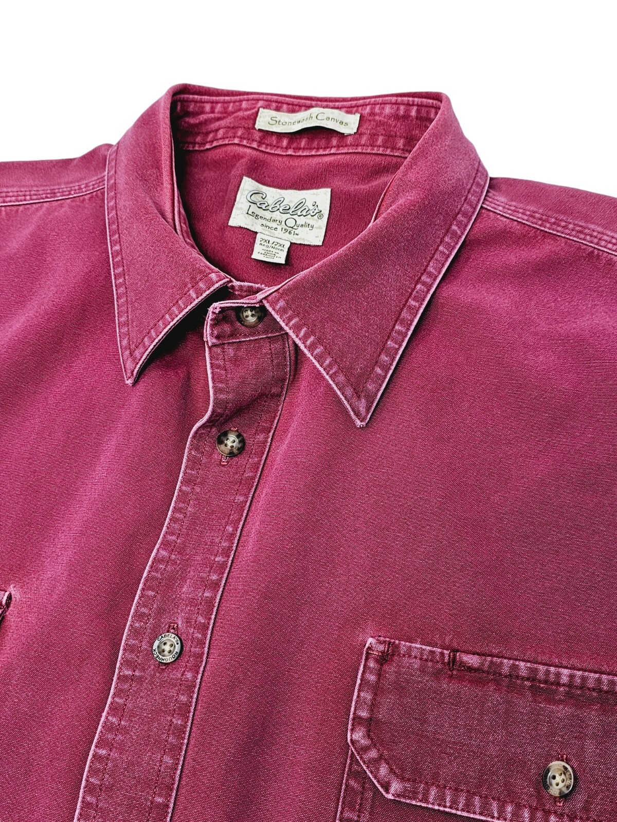 Cabelas Roughneck Shirt Men&#39;s XXL Stonewash Canvas Re… - Gem