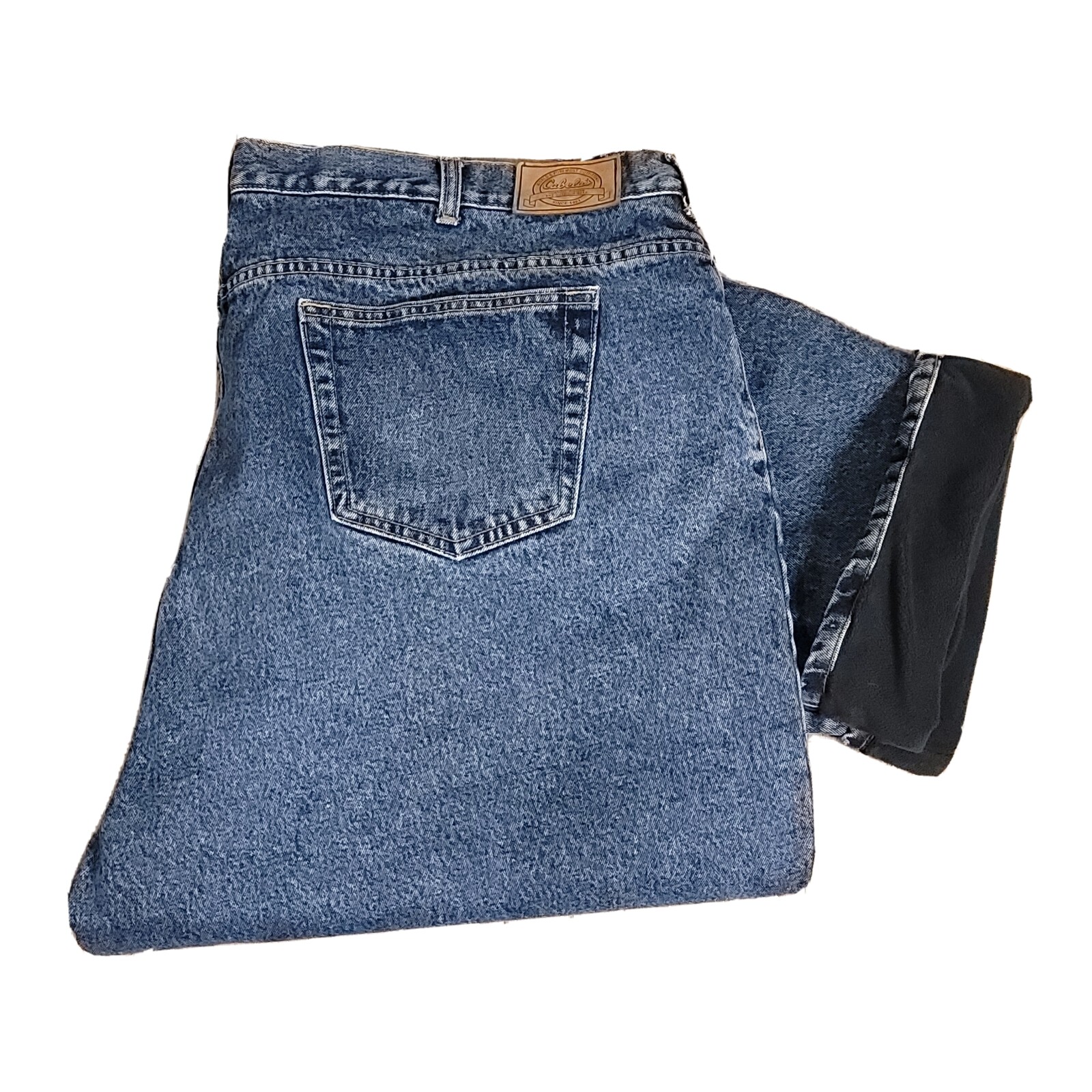 Cabela&#39;s Roughneck Mens Flannel Lined Jeans Blue Deni… - Gem