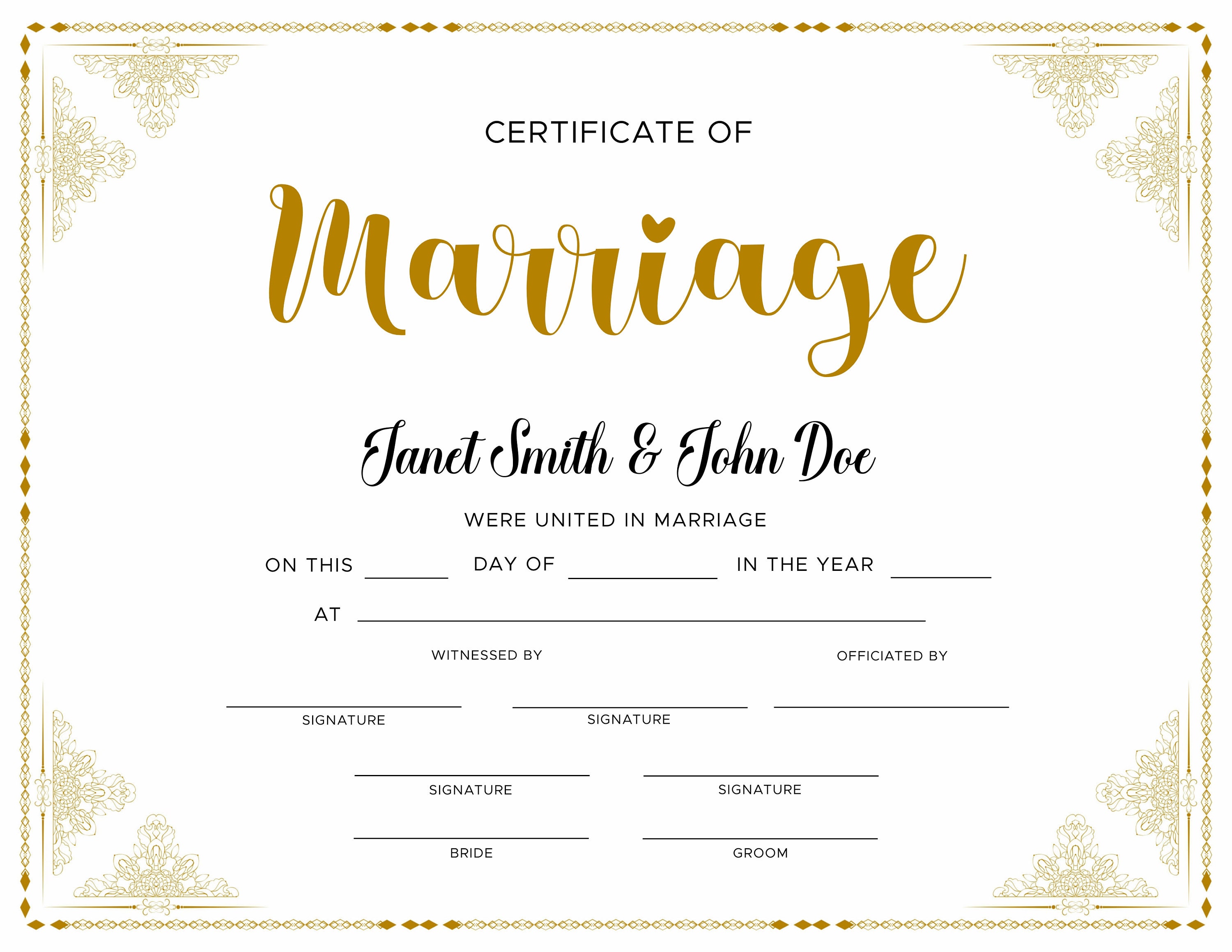 Editable Wedding Certificate Template Printable Gift Certificate Of | My XXX Hot Girl