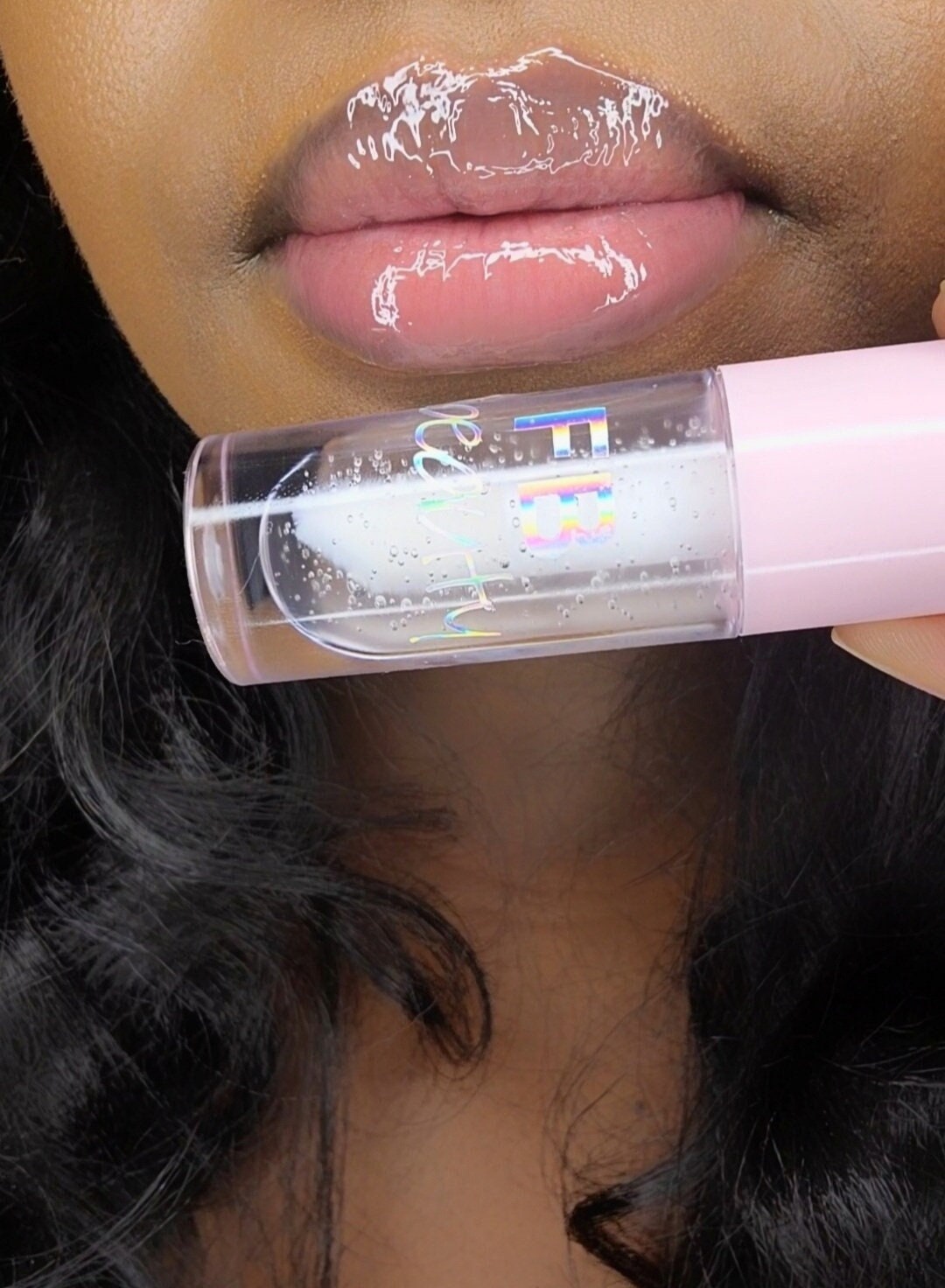 Clear Lip Gloss On Lips