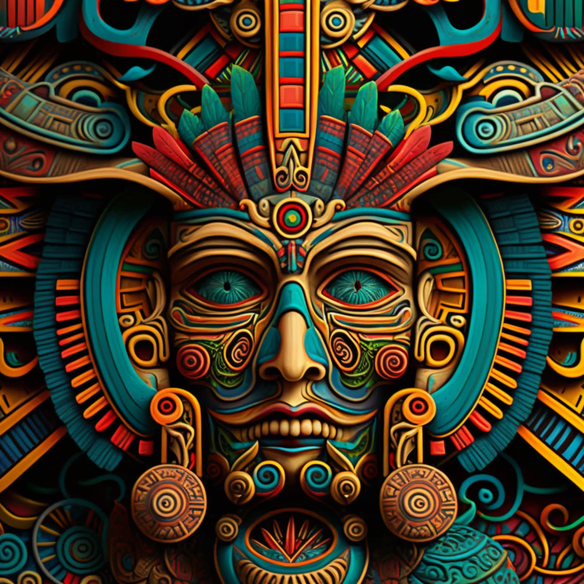 Mayan Wall Art / Digital Print / Mayan Art / Vibrant Wall Art / 2 Variations Digital Download - Etsy