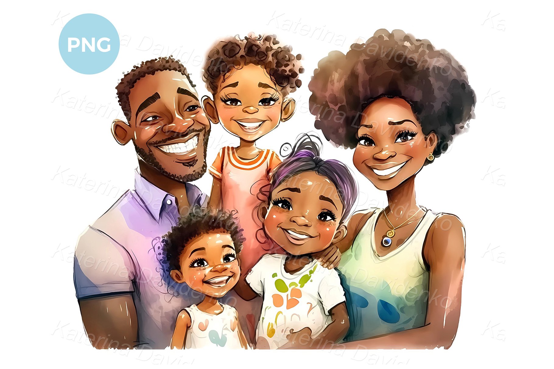 Animated Black Family
