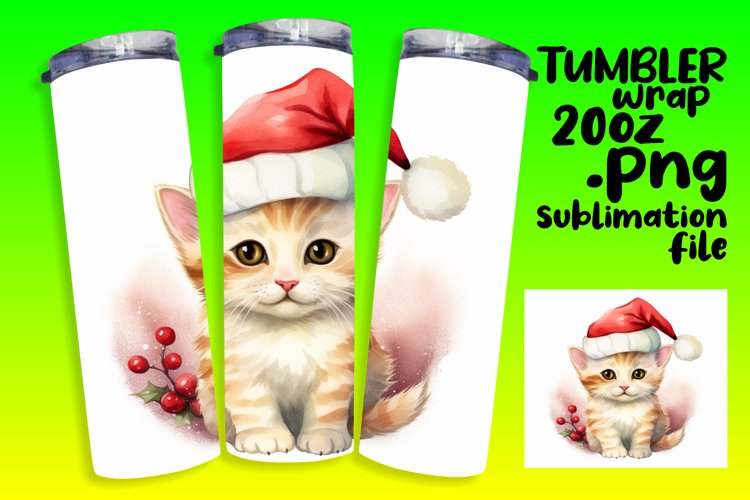 Kitty-Centric Christmas Tumbler Sublimation Magic