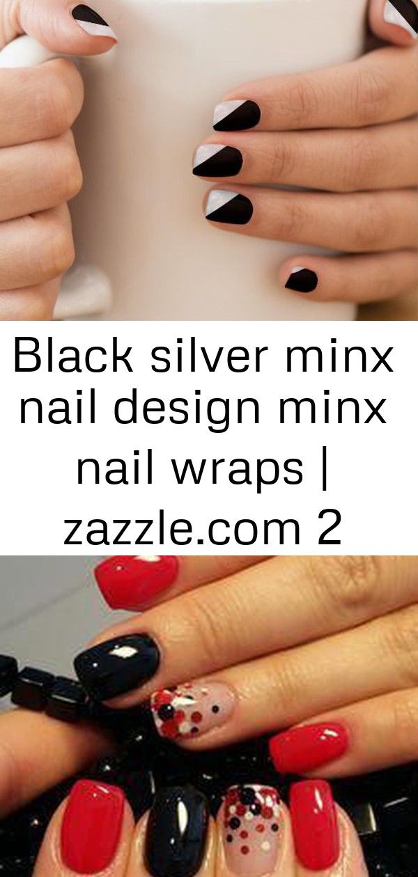 Black Silver Minx Nail Design Minx Nail Wraps | Zazzle.com 2 | Nail Wraps, Minx Nails, Nails