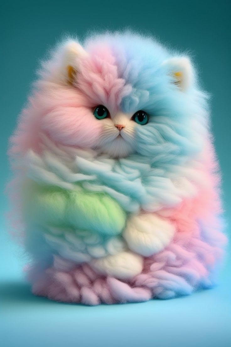 Super Fluffy Adorable Rainbow Colored Baby Kitten😍🦋 | Cute Cat, Cute Cats, Cute Small Animals