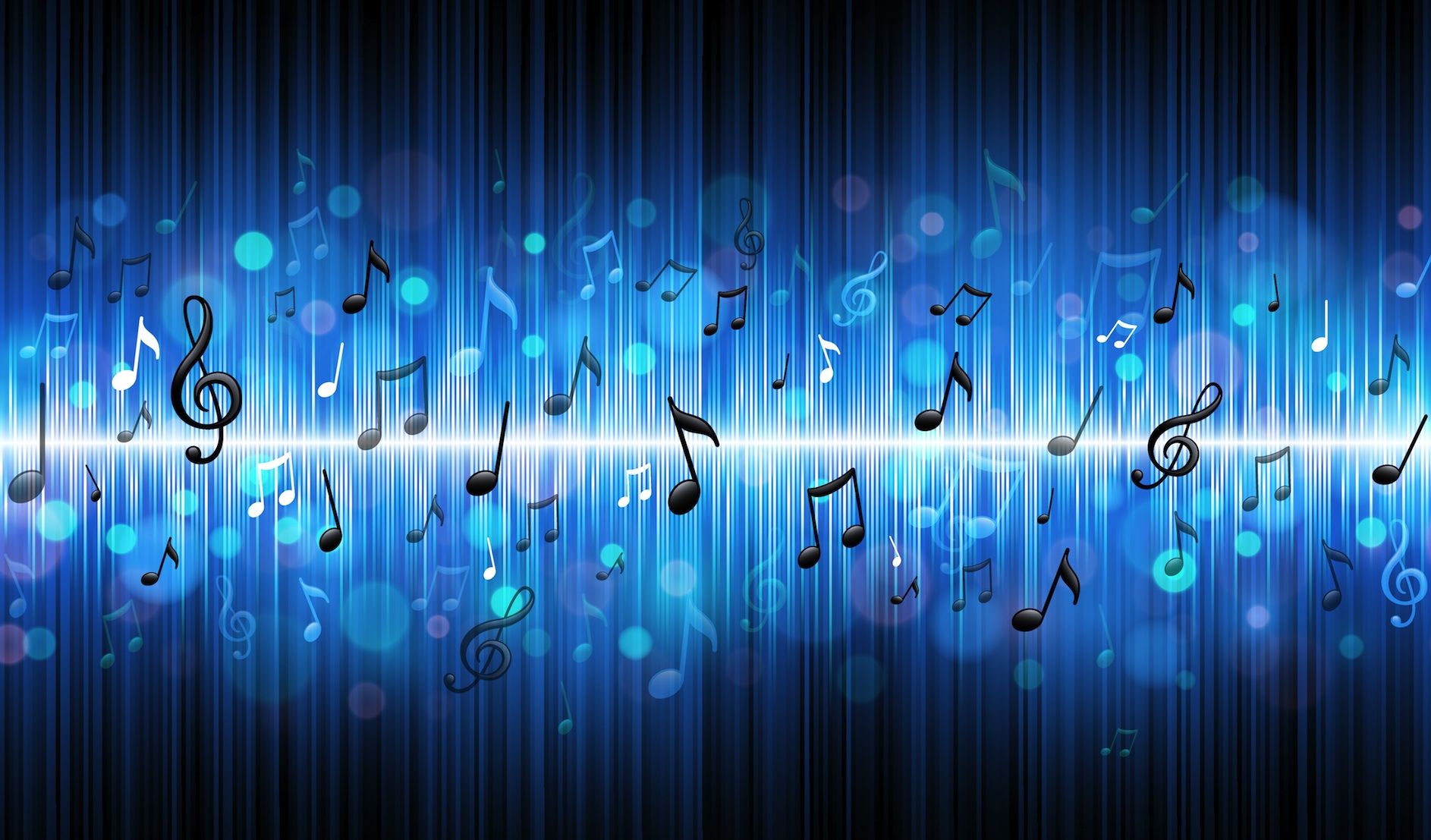 Blue Music Notes Widescreen Wallpaper - Id #3049 - Download Page | Arrière Plan, Instagram ...