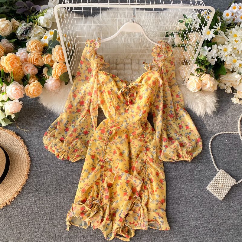 Lucuna Floral Puff-Sleeve A-Line Dress | YesStyle Cute Dresses, Casual Dresses, Fashion Dresses ...