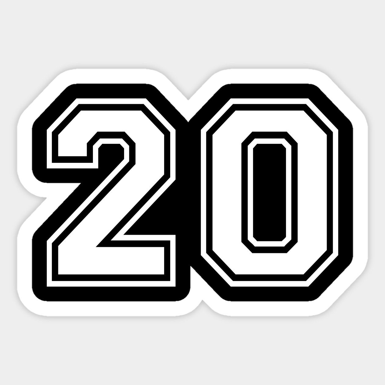 Number 20 Twenty Sticker Number 20 – Artofit