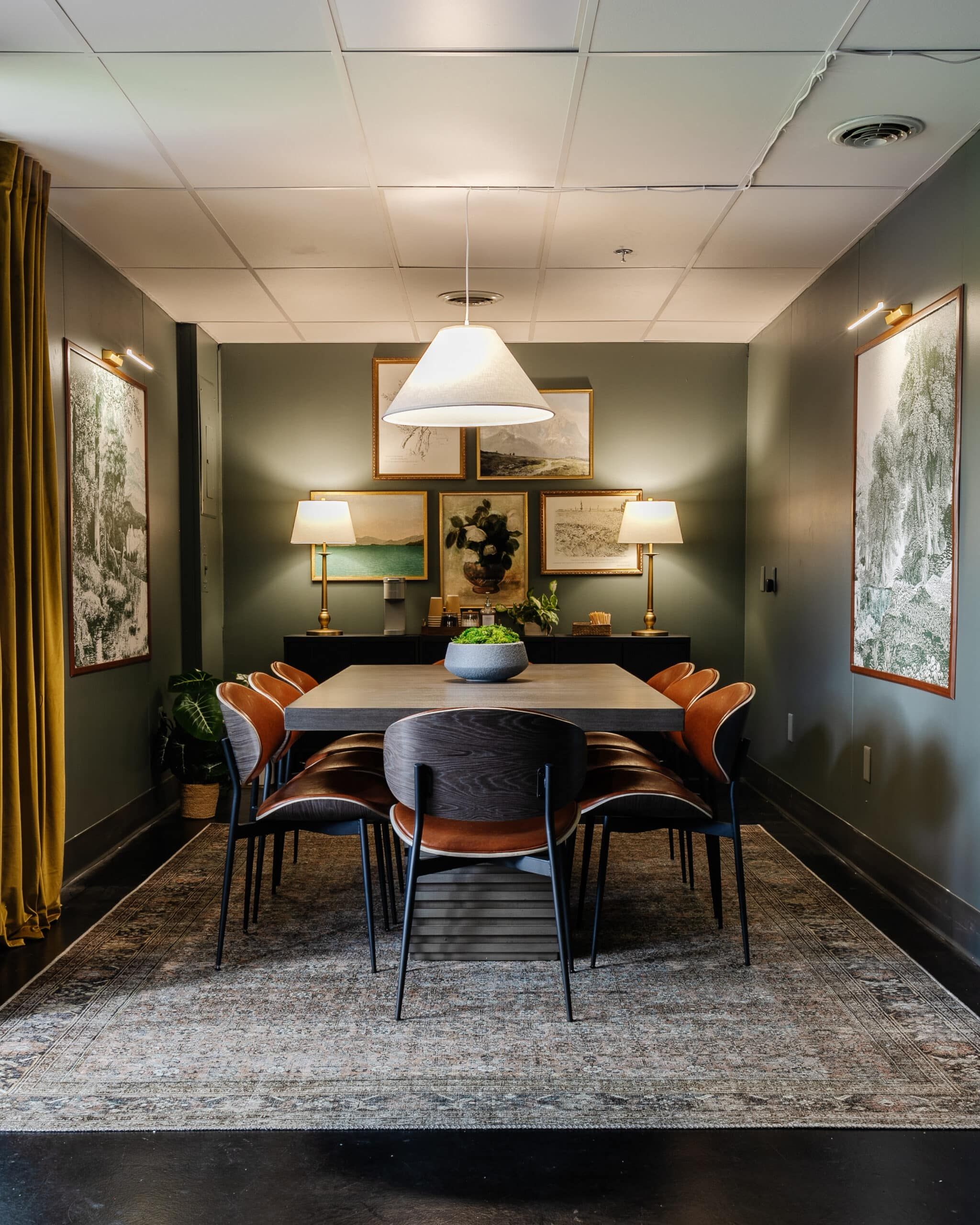 A Before And After Meeting Room Makeover Tour + Design Ideas To Make A Conference Room Cozy Wi ...