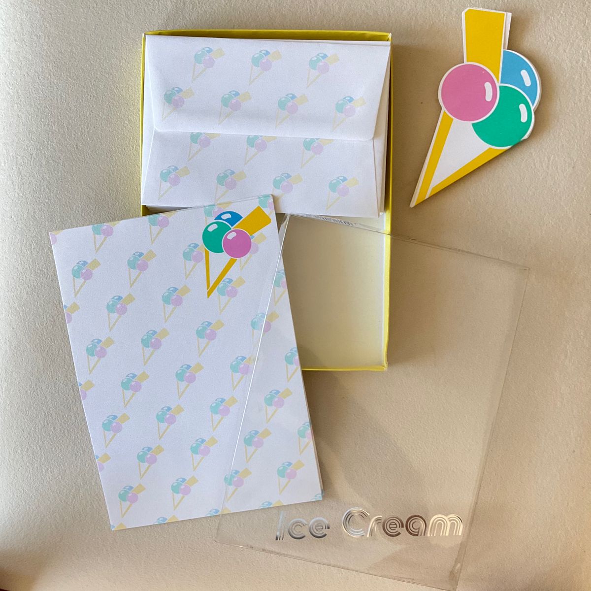Ice Cream Briefpapier Letter Set 80er Jahre 80s | Briefpapier, Papier, Brief