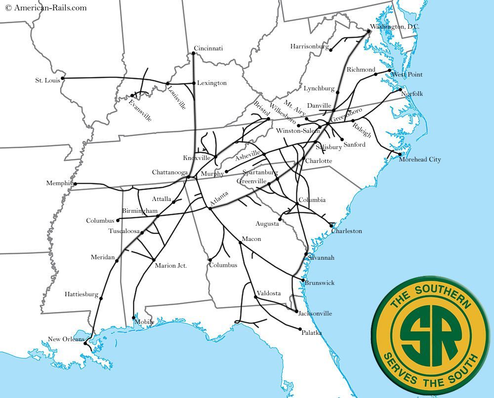 The Southern Railway #modeltrains | Southern Railways, Route Map, Union Pacific Train