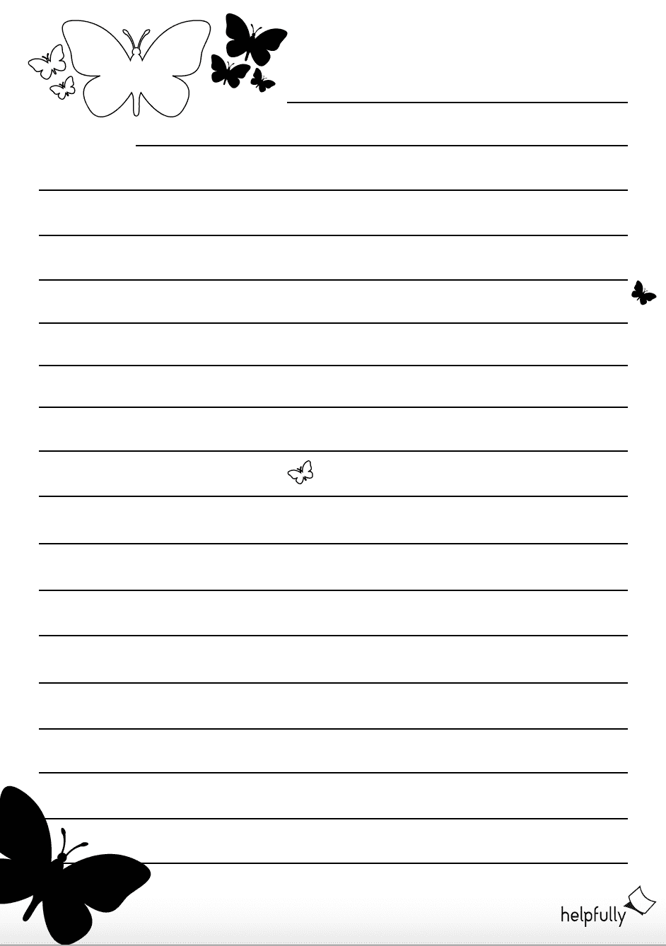 Briefpapier – Blanko Liniert “Schmetterling” | Briefpapier, Papier, Brief