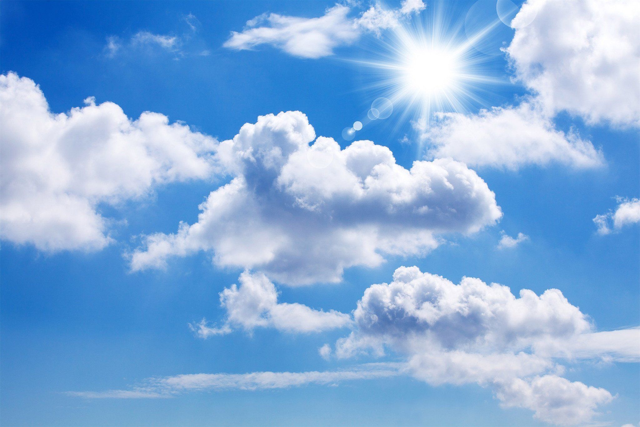 Sunny Blue Sky White Clouds | AJ Wallpaper | Blue Sky Clouds, Sky Photography Nature, Sky And Clouds