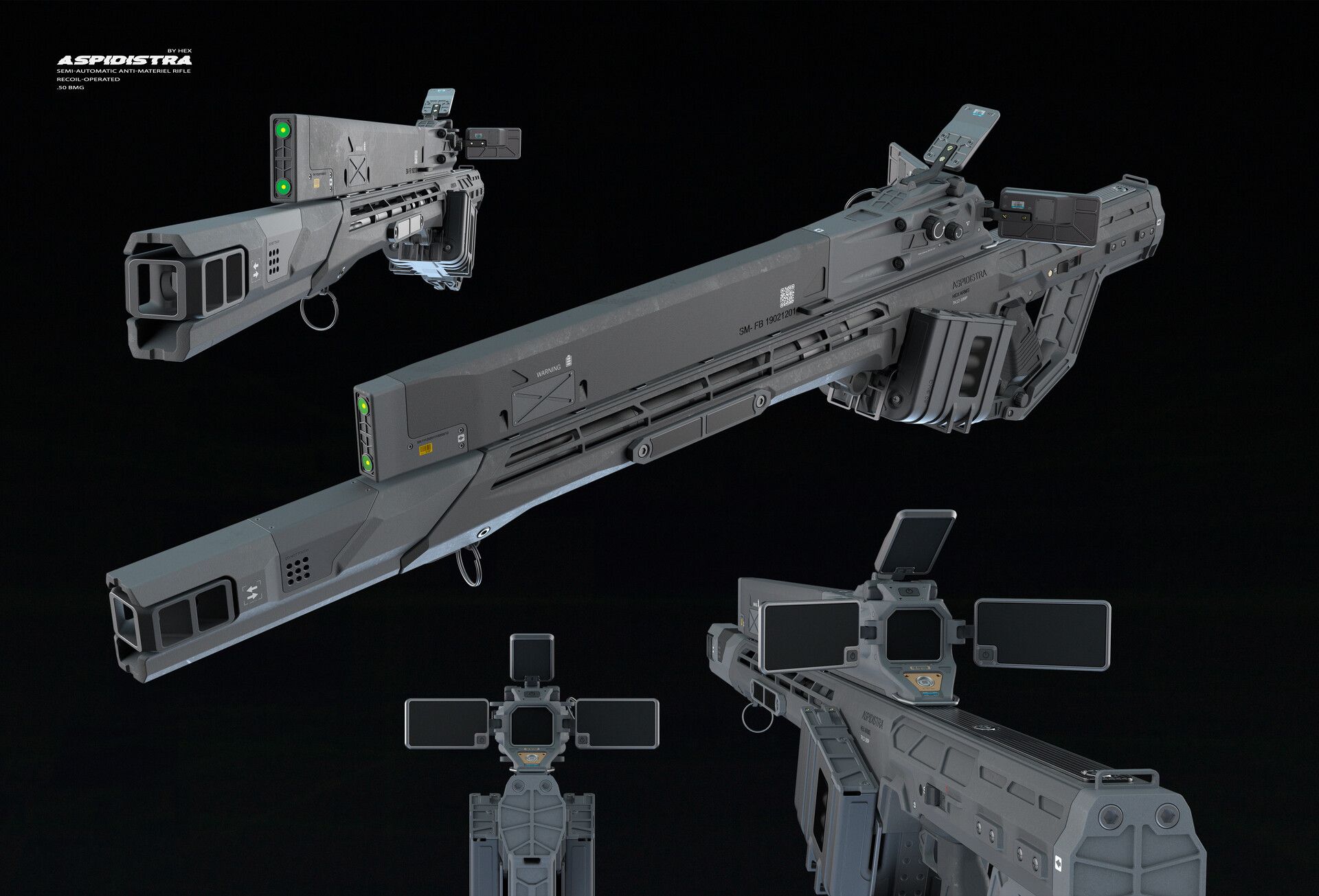Robot Concept Art, Weapon Concept Art, Sci Fi Weapons, Fantasy Weapons, Anti Materiel Rifle ...