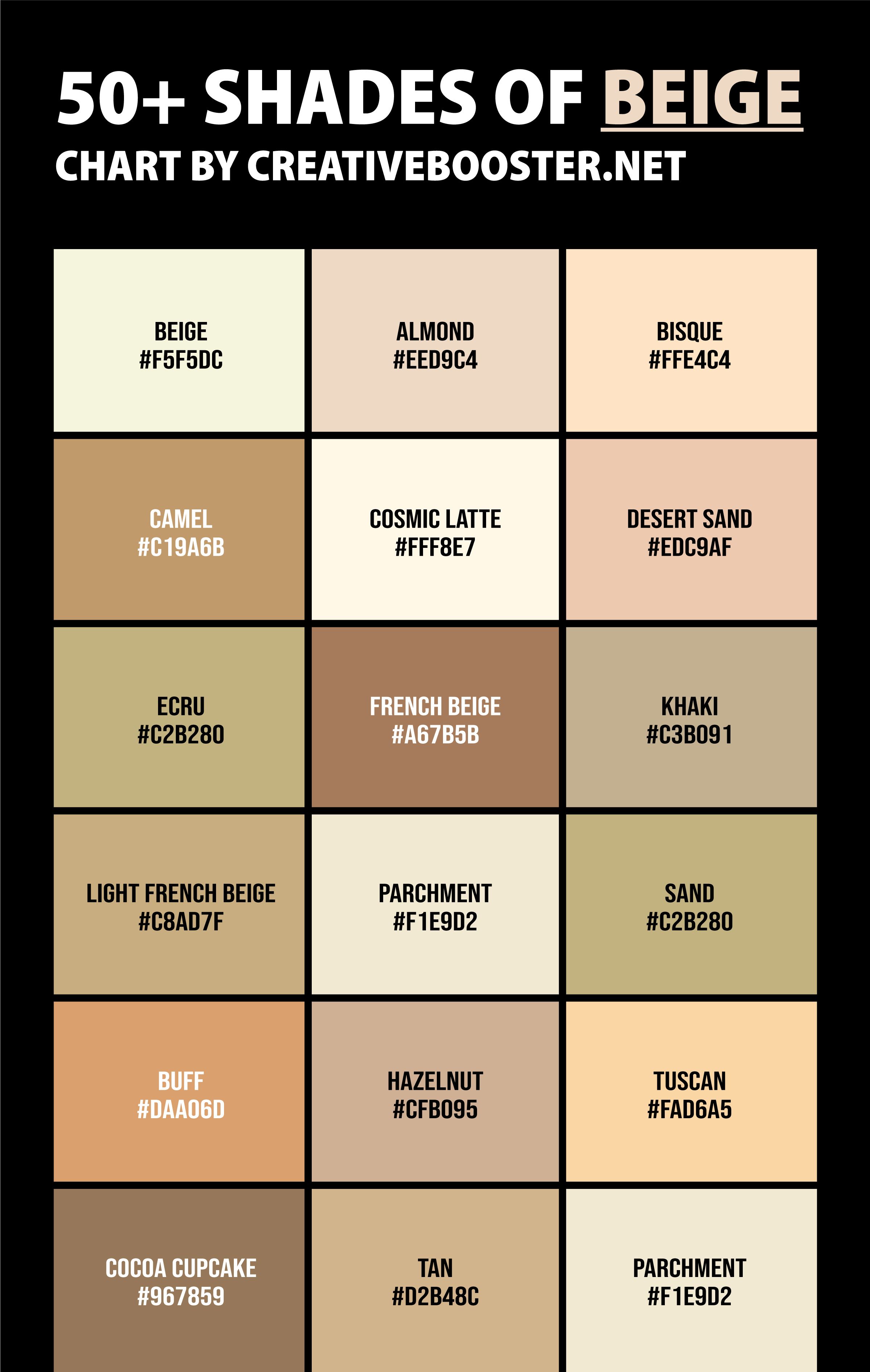 50 Shades Of Beige Color Palette