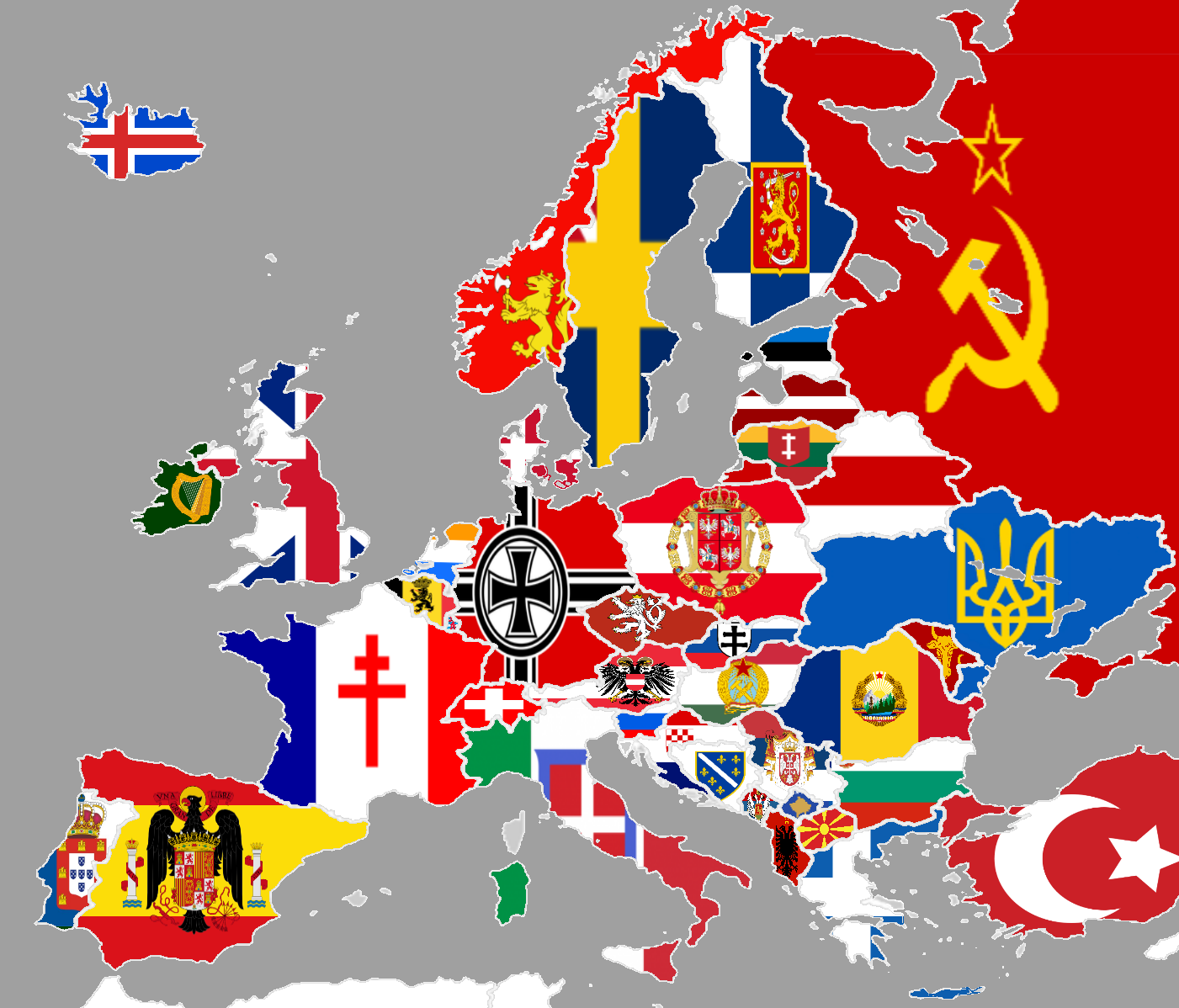 Old Flags Of European Countries : R/MapPorn