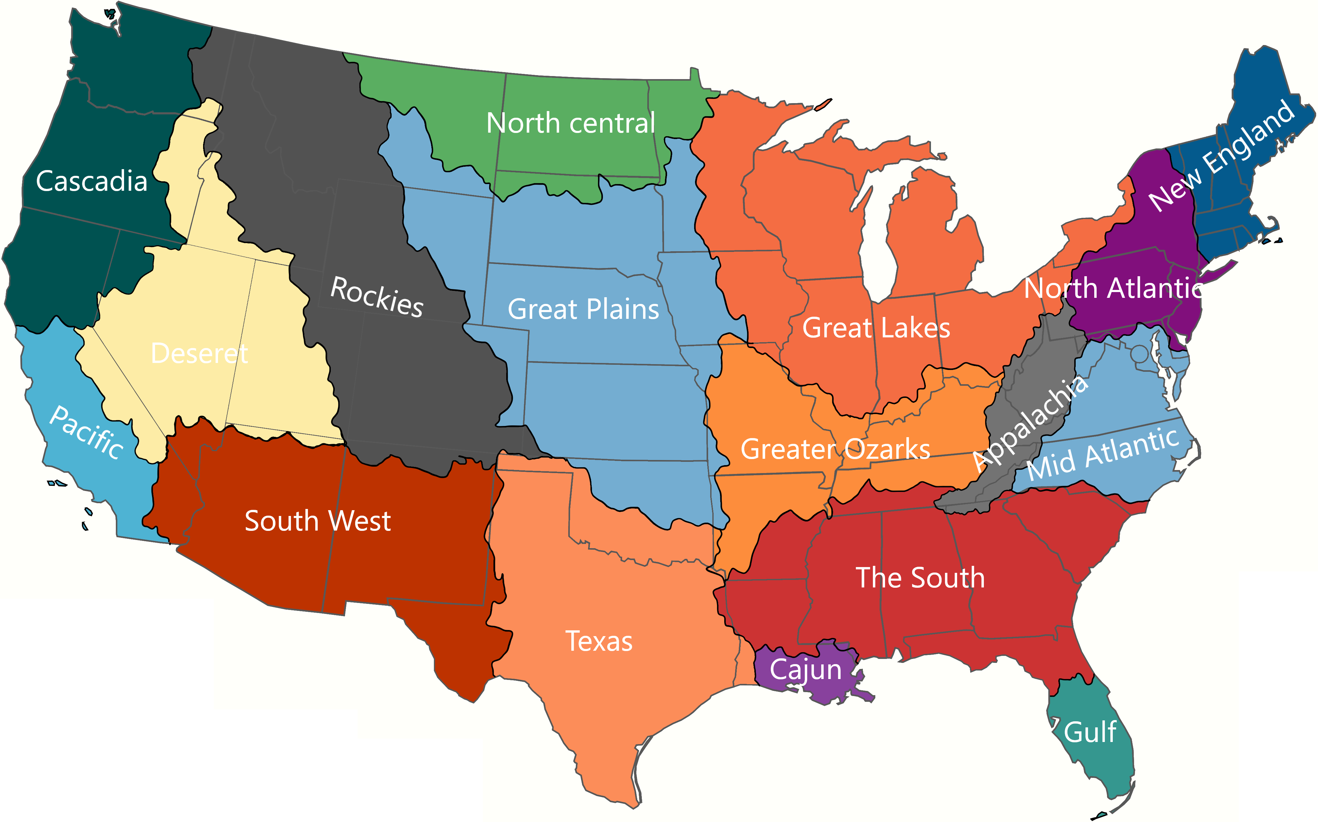 Cultural Regions Map Of The Contiguous 48 American , 56% OFF