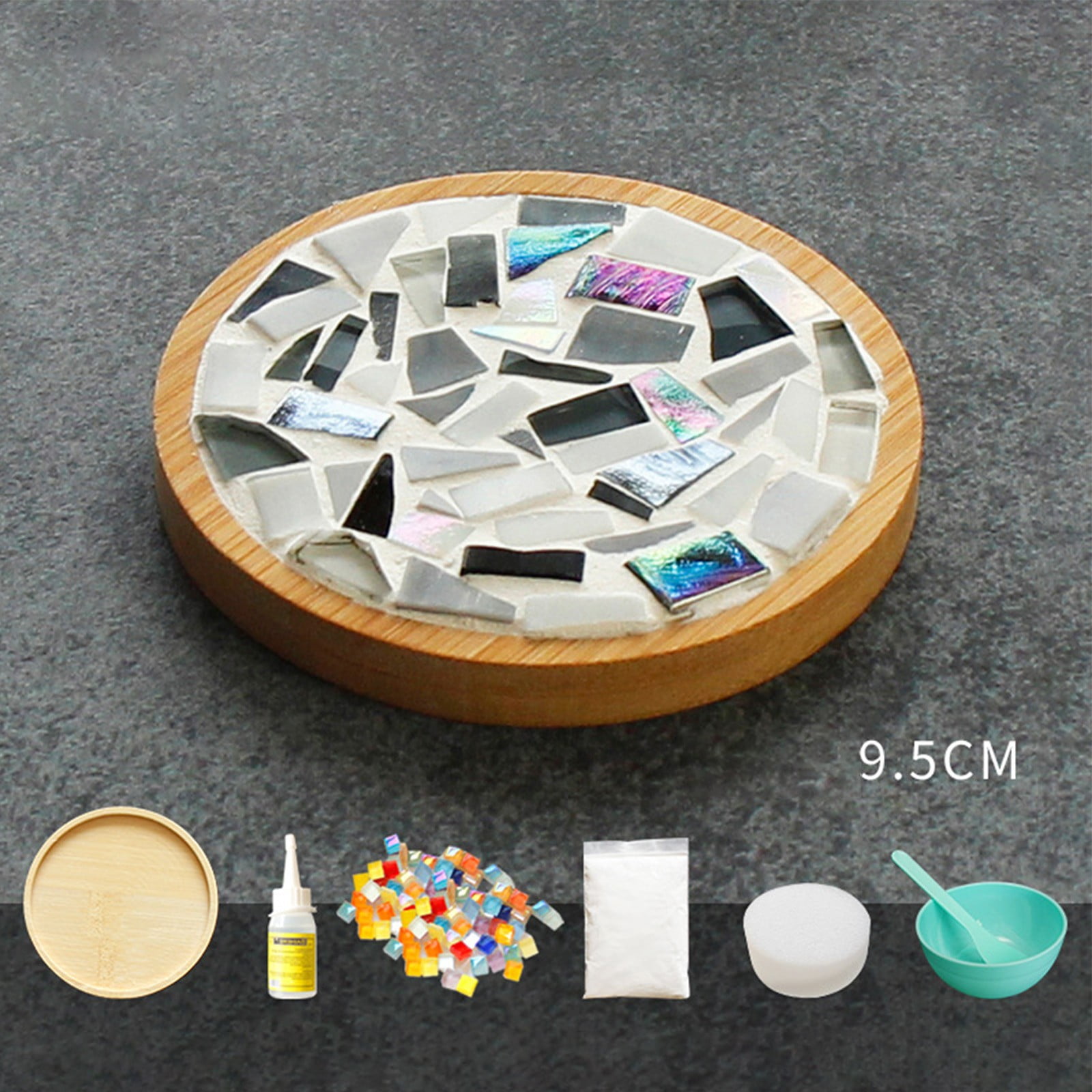 DIY Crafts Kits For Adults - Glass Tile Wooden Crafts Mixed Color Kits For Handmade Home Art ...