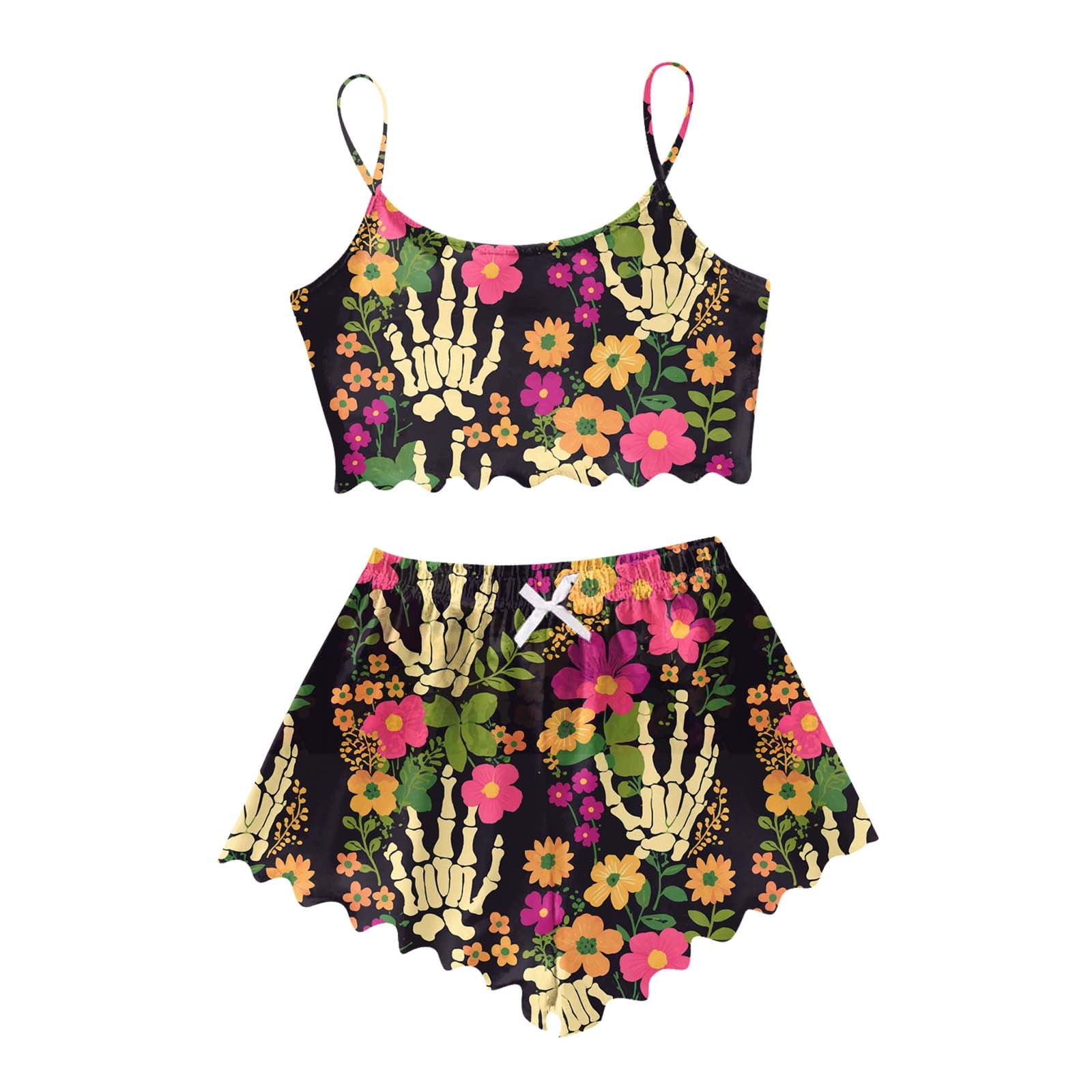 Halloween Womens Pajamas Halloween 2 Piece Cami Top Shirt And Shorts Set Women Loungewear Sets ...