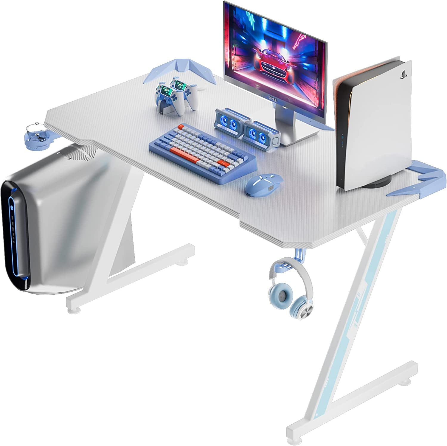 Homall Gaming Desk 44 Inch Computer Desk Gaming Table Z Shaped Pc Gaming Workstation Home Office ...