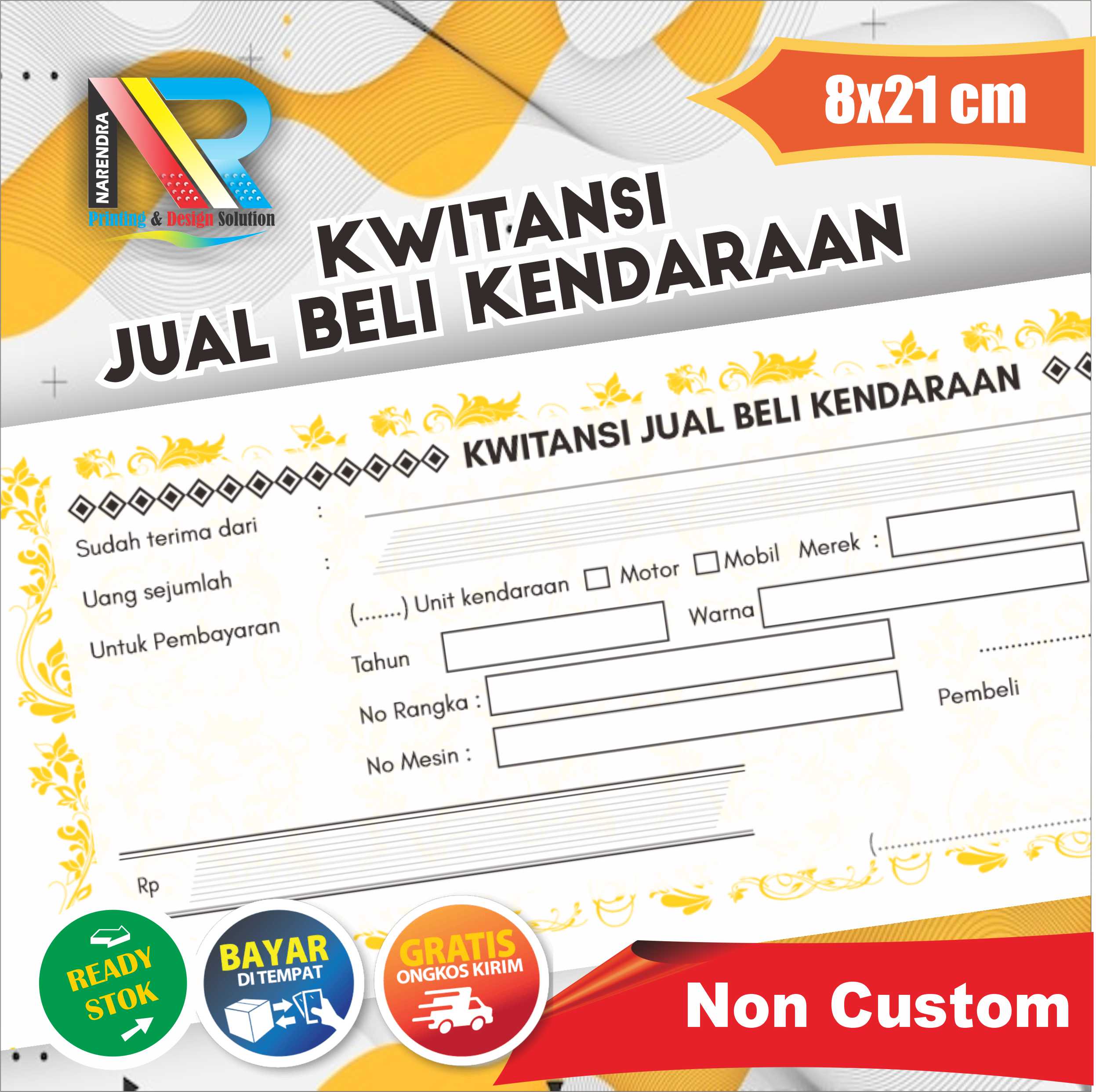 Kwitansi Jual Beli Motor Mobil Grosir Ecer 2 Ply Rangkap| Lazada Indonesia