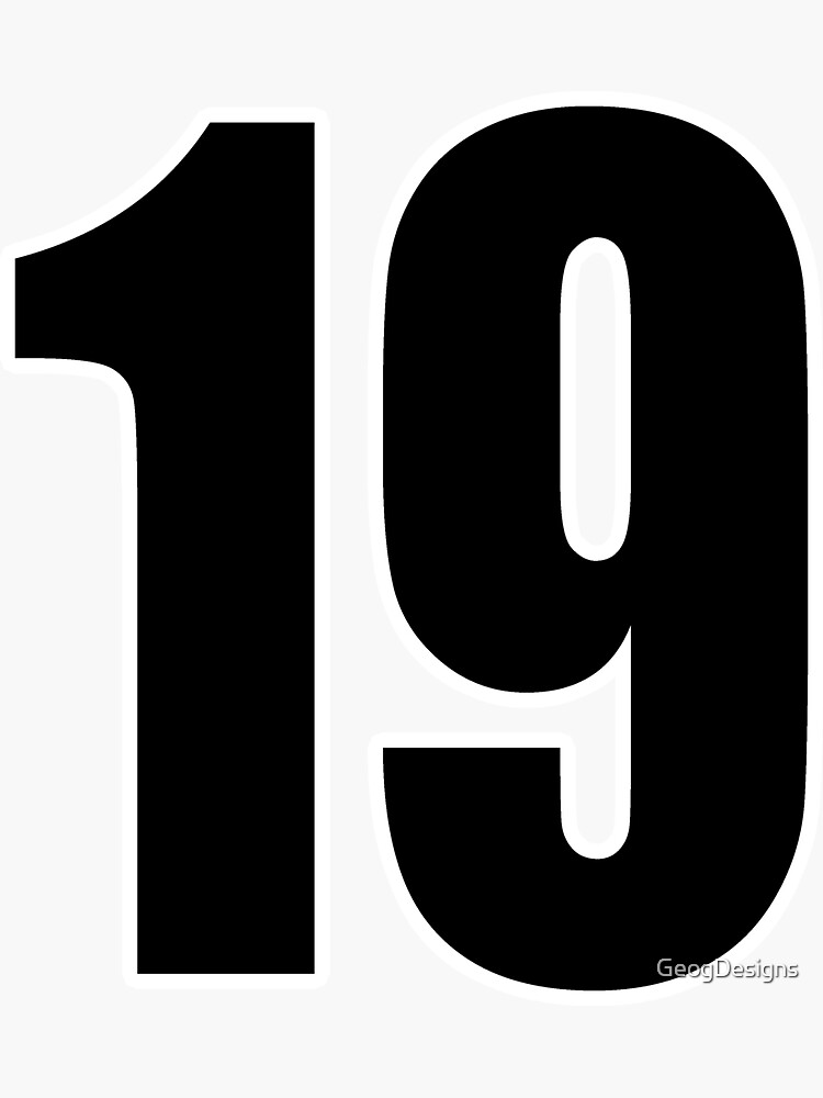 &quot;19 number nineteen number back number&quot; Sticker by GeogDesigns | Redbubble