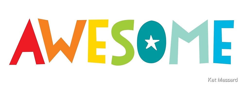 &quot;AWESOME POP TYPE 2 modern trendy colourful rainbow letters&quot; by Kat Massard | Redbubble