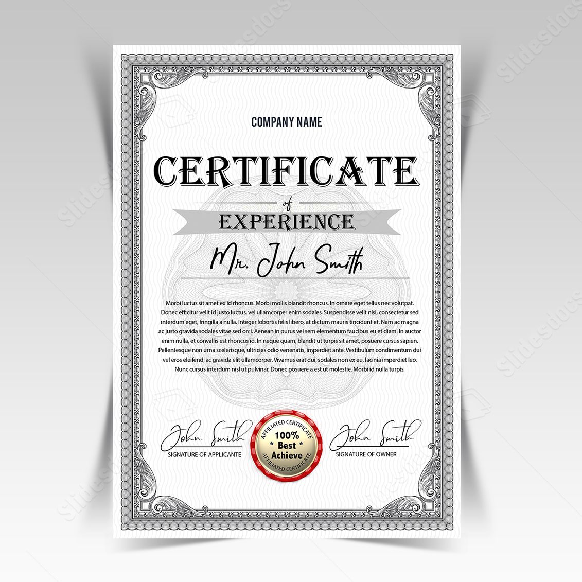 Gold Certificate Achievement Stamp Graduation Retro Vintage Elegant Word Template And Google ...