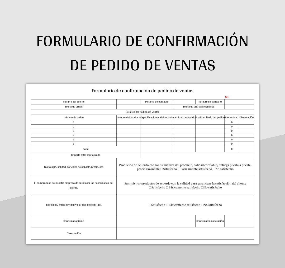 Plantilla De Formulario De Pedido De Monograma