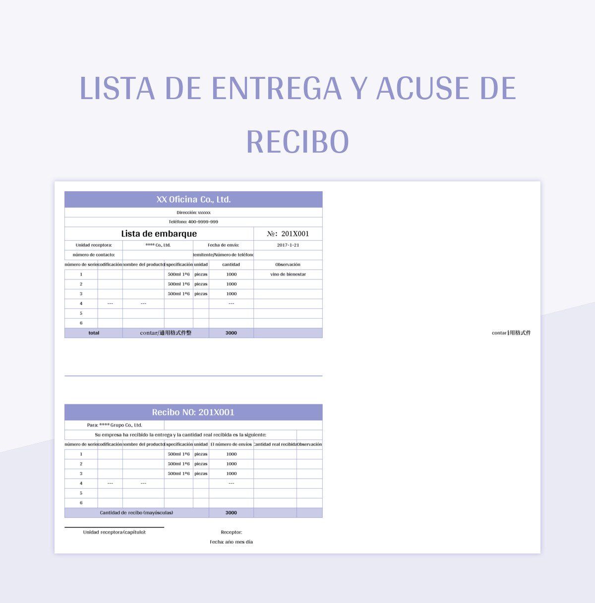 Plantilla De Formato Excel Lista De Entrega Y Acuse De Recibo Y Hoja De Cálculo De Google Para...