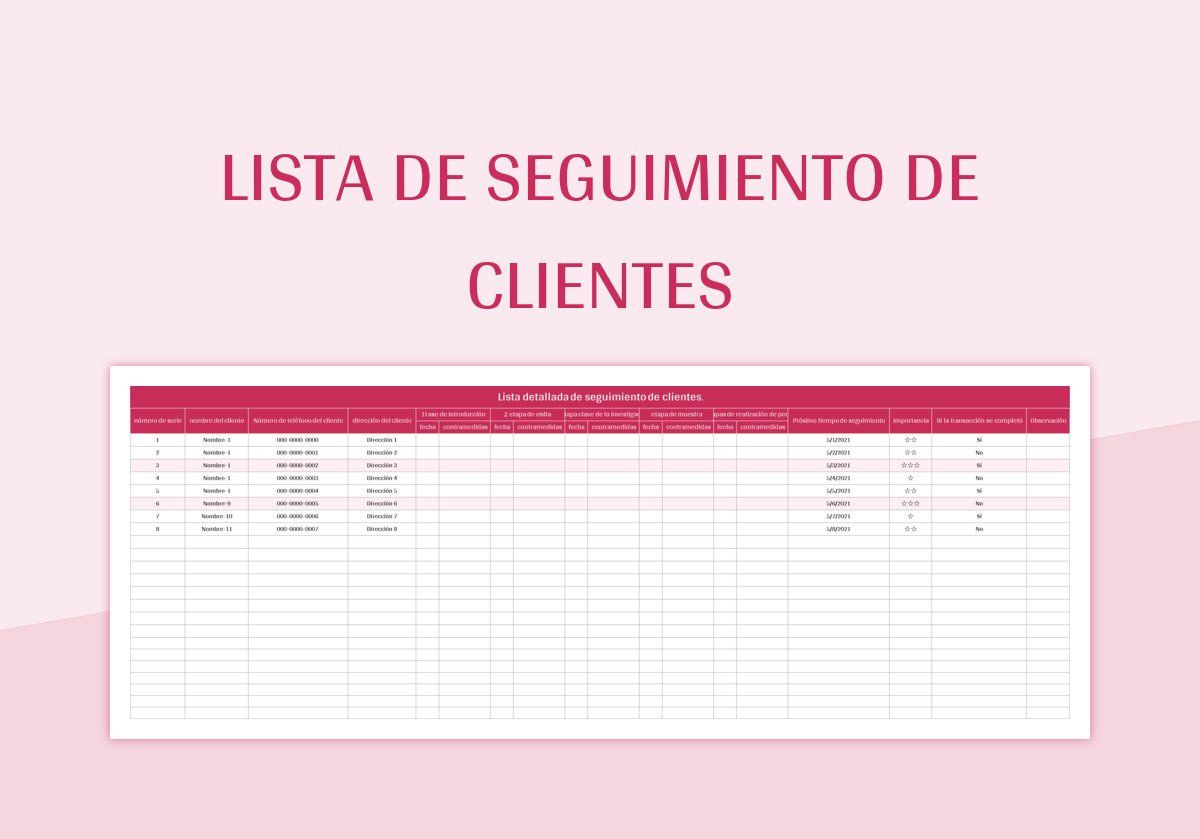 Plantilla De Formato Excel Lista De Seguimiento De Clientes Y Hoja De Cálculo De Google Para...