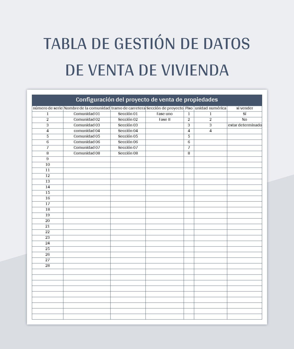 Plantilla De Excel Tabla De Gestión De Datos De Venta De Vivienda Y Hoja De Cálculo De Google...
