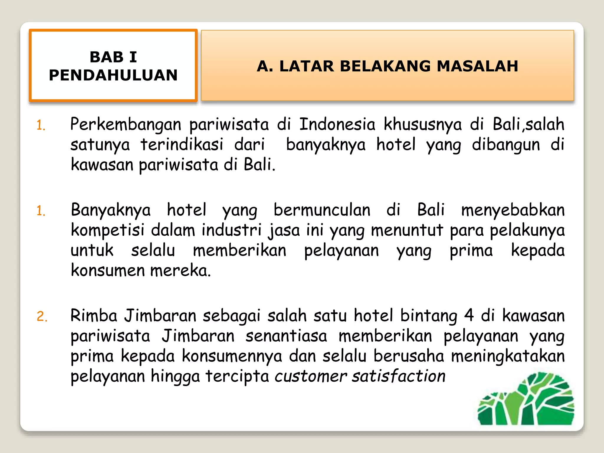 Analisis tingkat kepuasan konsumen terhadap kualitas pelayanan pada | PPTX