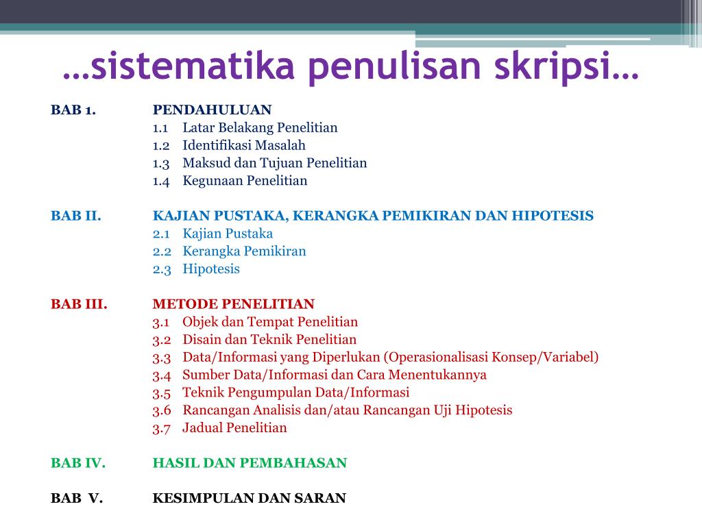 Sistematika Penulisan Skripsi Teknik Informatika Dunia Sosial - Riset