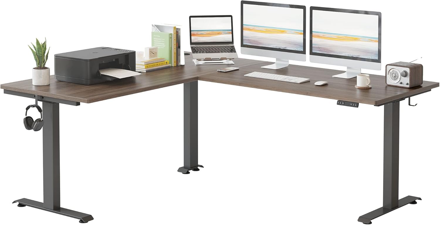 FEZIBO Triple Motor L-Shaped Electric Standing Desk, India | Ubuy