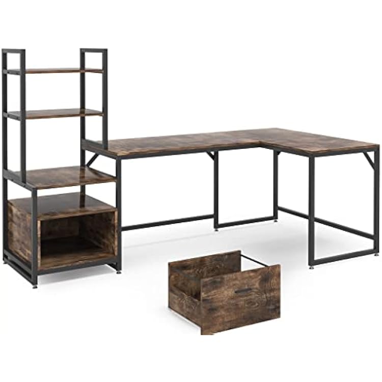 Tribesigns L-Shaped Desk with File Drawer and South Africa | Ubuy