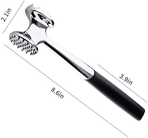 Heavy Duty Meat Tenderizer - Double Sided Meat Mallet & Pounder Tool, Rust Proof Zinc Alloy...