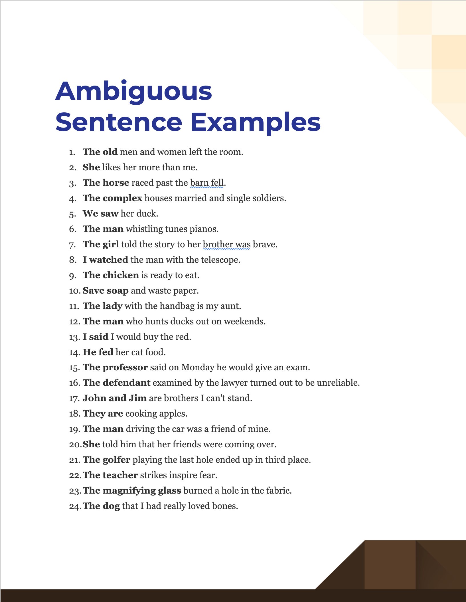 99+ Ambiguous Sentence Examples