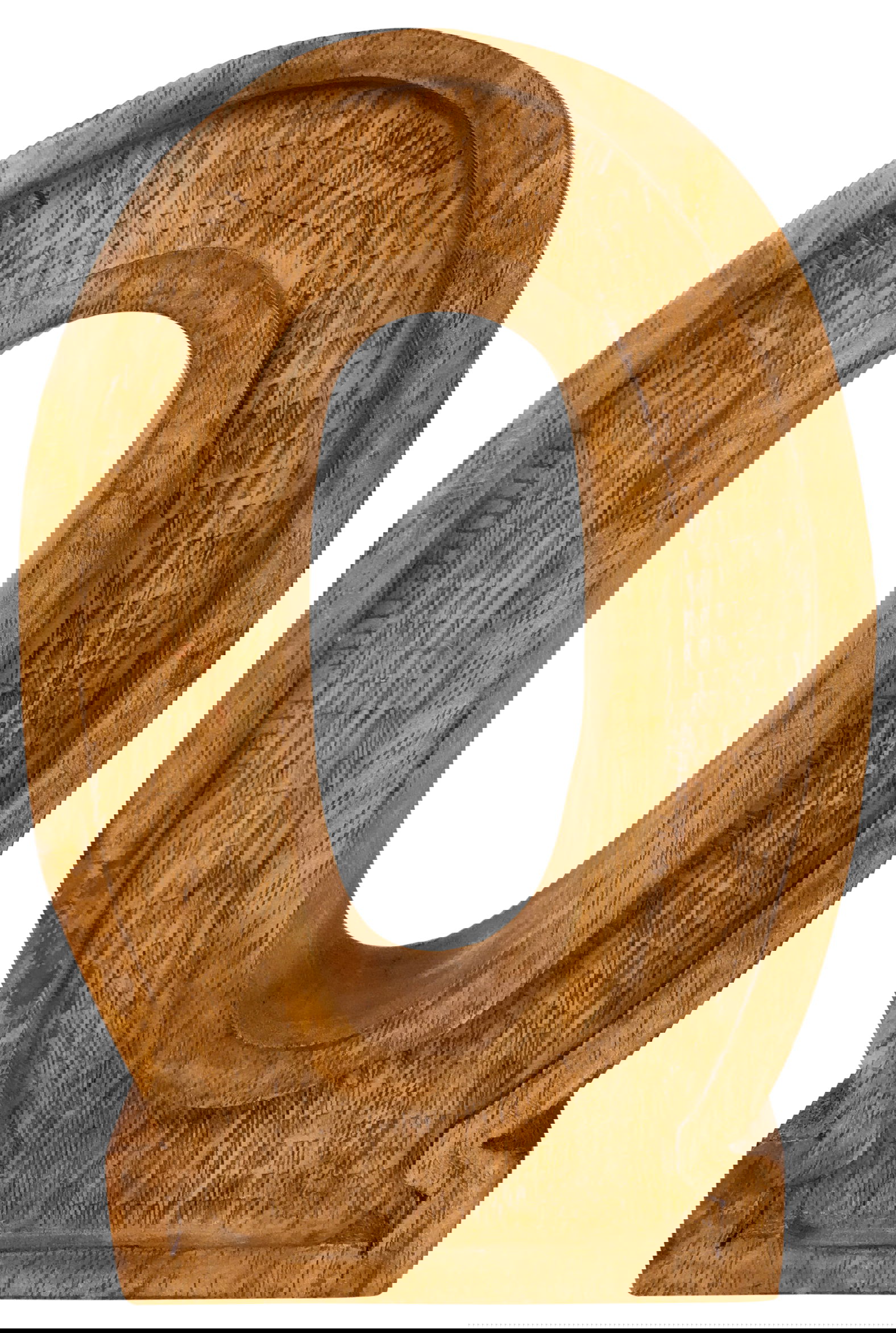 Hand Carved Wooden Embossed Letter O