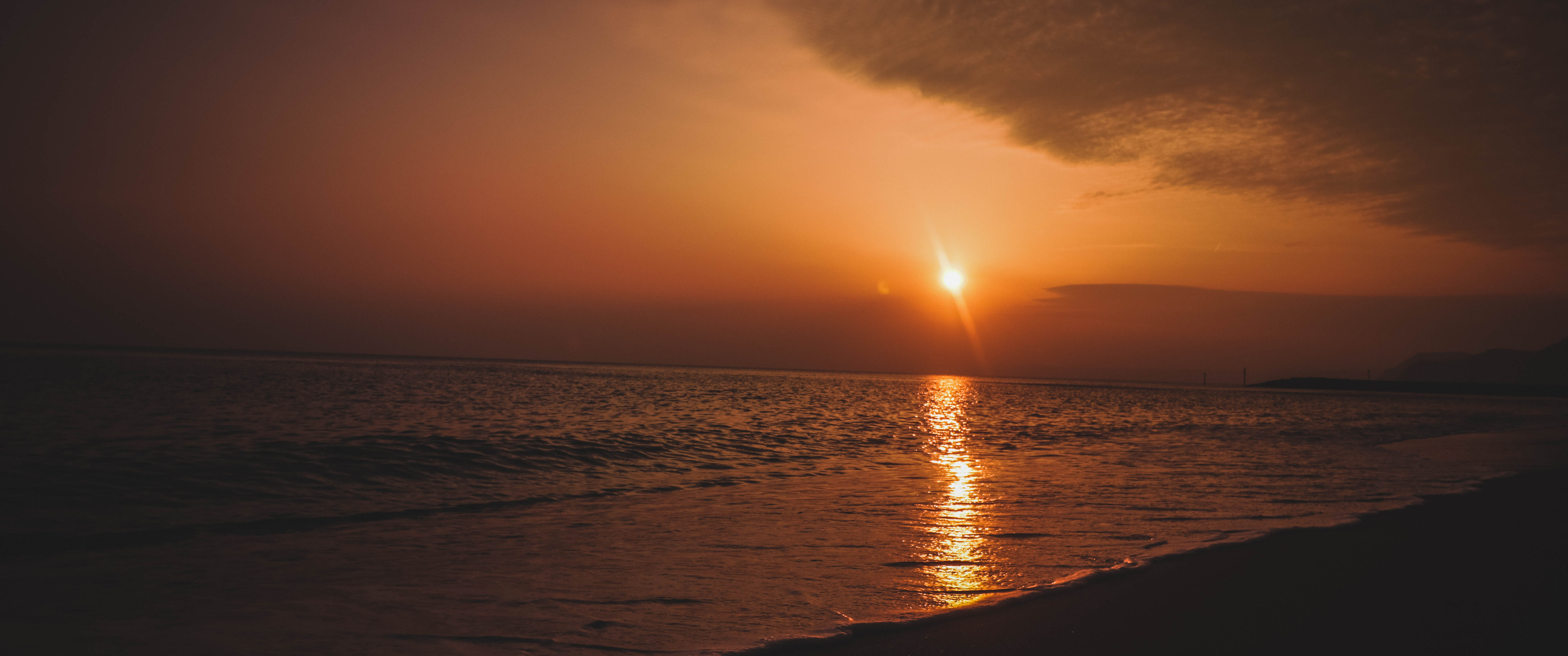 3440x1440 Beach Shore During Sunset UltraWide Quad HD 1440P,HD 4k Wallpapers,Images,Backgrounds...