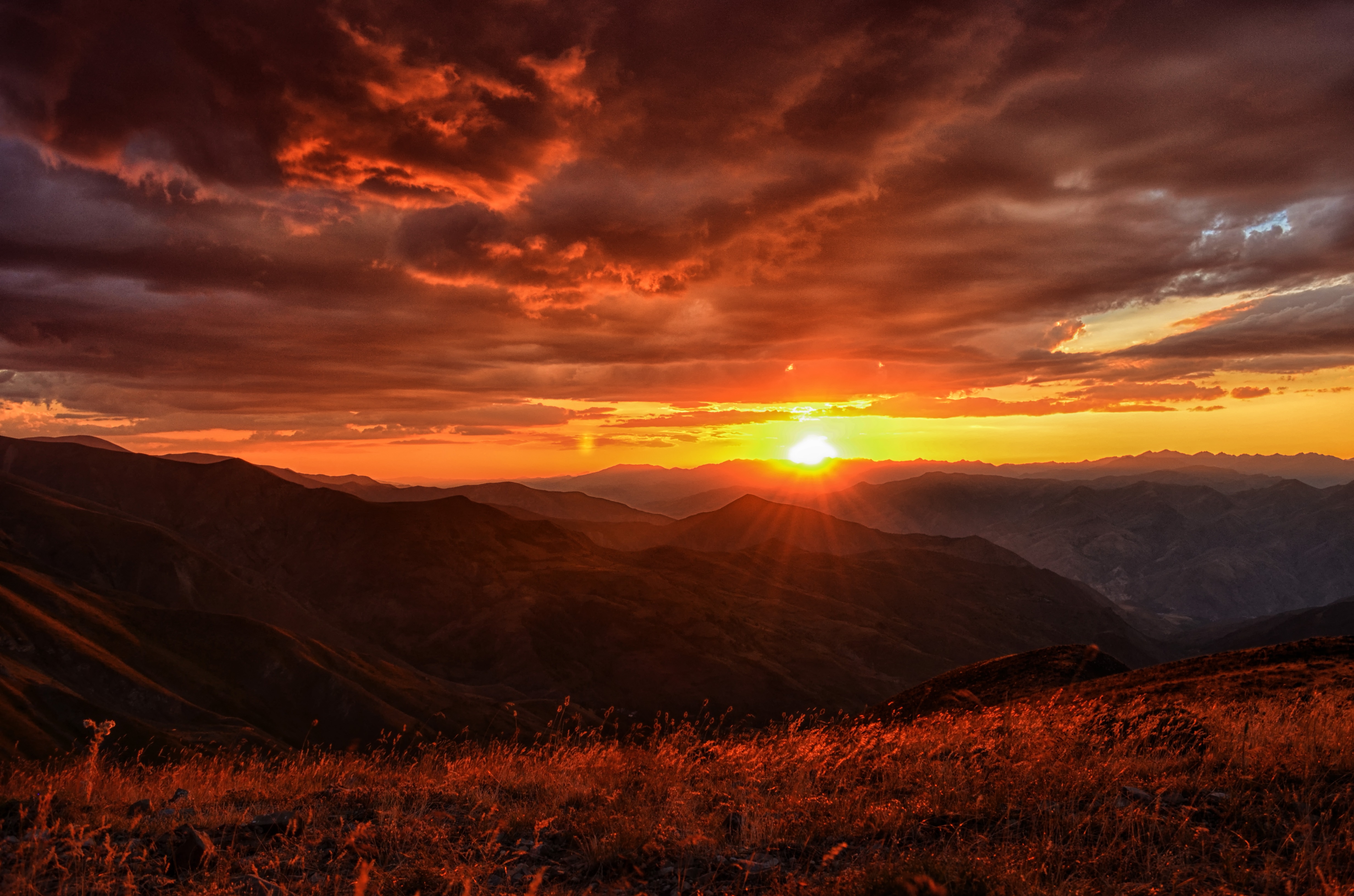 Sunset Landscape Mountains Clouds 4k Wallpaper,HD Nature Wallpapers,4k Wallpapers,Images ...